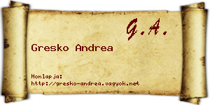 Gresko Andrea névjegykártya